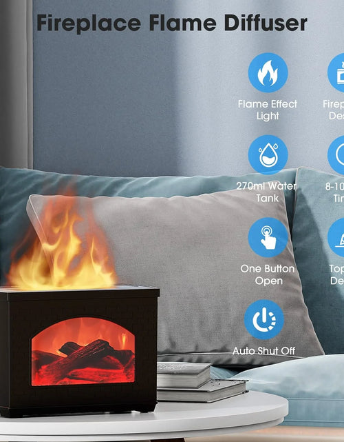 Load image into Gallery viewer, Flame Oil Diffuser, 270Ml Cool Mist Humidifier Diffuser,Sleep Relax for Outdoor Bedroom Living Roomï¼Fireplace Air Diffuser
