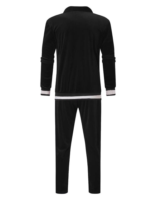 Load image into Gallery viewer, Conjunto Deportivo De Terciopelo Para Hombre, Conjunto Deportivo De Terciopelo Para Hombre 2023 2 Piezas Chaqueta De Invierno Cálida Con Zíper Completa Pantalones Deportivos Ropa Deportiva Conjunto Deportivo
