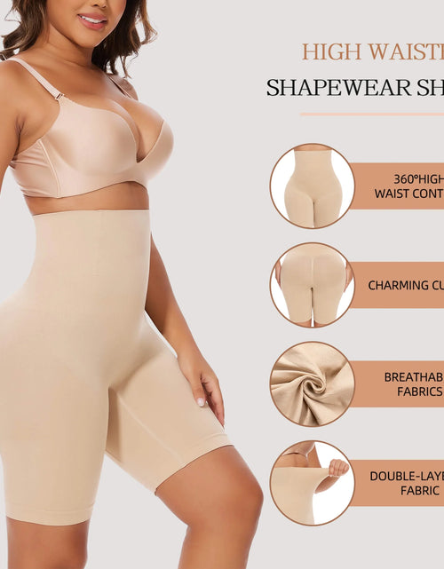 Load image into Gallery viewer, 2 Packs Shorts De Faja Con Control De Abdomen Moldeador Corporal Para Mujer De Cintura Alta Adelgazante De Muslos
