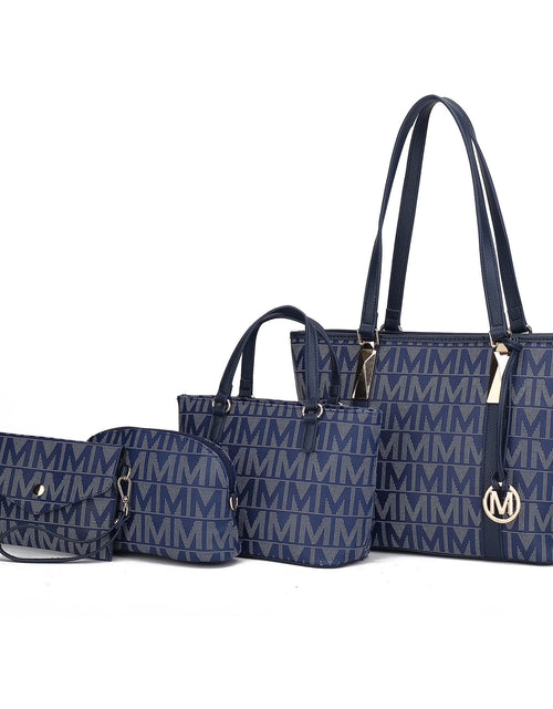 Load image into Gallery viewer, by Mia K. Marimar Women'S Tote Bag with Pouch and Wristlet, Signature 4 Piece Set - Tan
