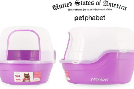 Covered Litter Box, Jumbo Hooded Cat Litter Box Holds up to Two Small Cats Simultaneously,Extra Large Purple by