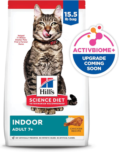 Load image into Gallery viewer, Dry Cat Food, Adult 7+ for Senior Cats, Indoor, Chicken Recipe, 15.5 Lb. Bag
