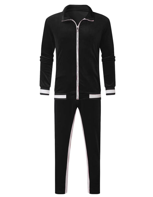 Load image into Gallery viewer, Conjunto Deportivo De Terciopelo Para Hombre, Conjunto Deportivo De Terciopelo Para Hombre 2023 2 Piezas Chaqueta De Invierno Cálida Con Zíper Completa Pantalones Deportivos Ropa Deportiva Conjunto Deportivo
