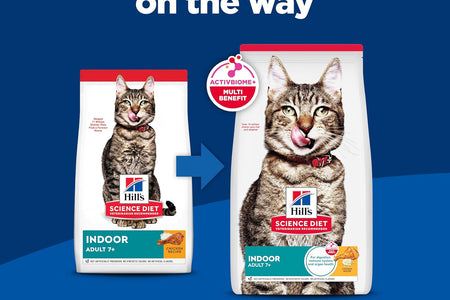 Dry Cat Food, Adult 7+ for Senior Cats, Indoor, Chicken Recipe, 15.5 Lb. Bag