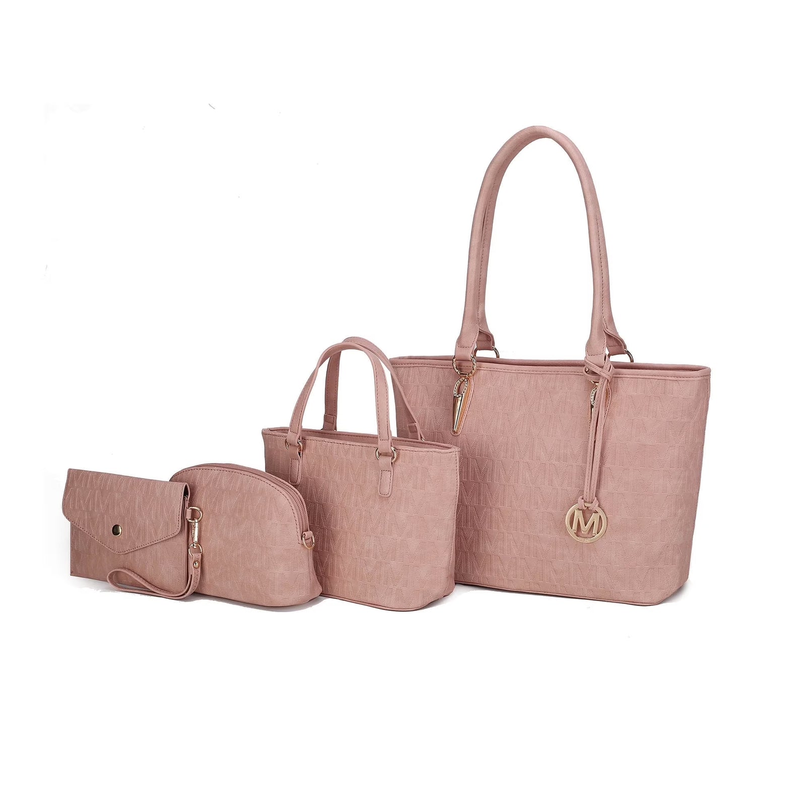 Bolsos Tote De Mujer Veganos De Cuero M, MU Burdeos, 4 Unidades
